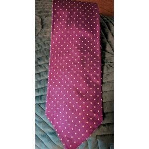 Bacharach Men's 100% Silk Italian Necktie Purple Gray Dots